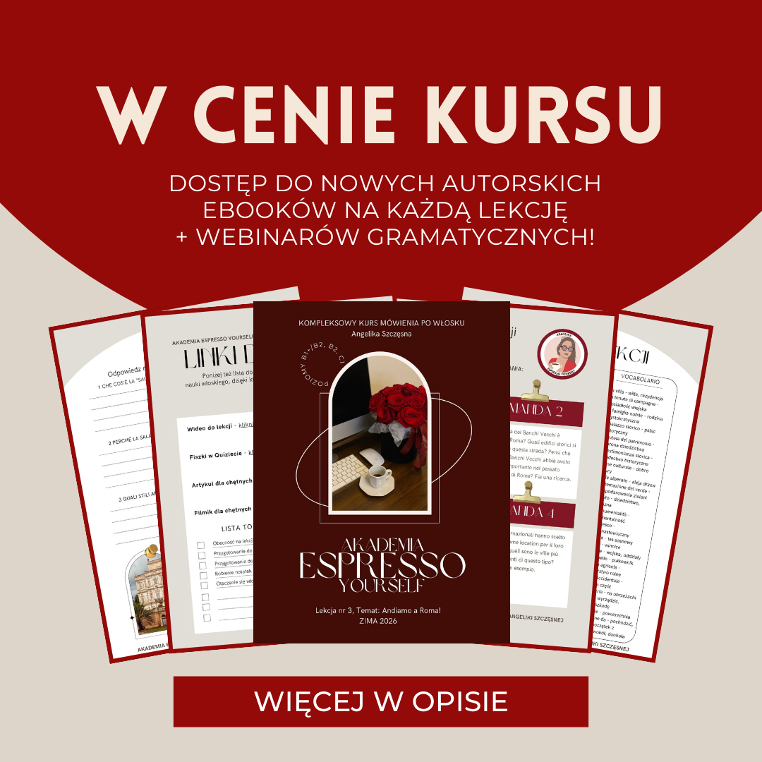 Pakiet - 10 tygodni lekcji indywidualnych po włosku online + autorskie materiały - obrazek 2